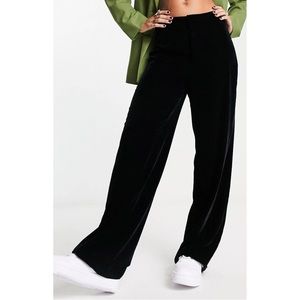 • ASOS • Stradivarius Tailored Dad Pants in Black Velvet